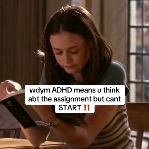 TikTok slideshow cover: ADHD and the struggle to start assignments