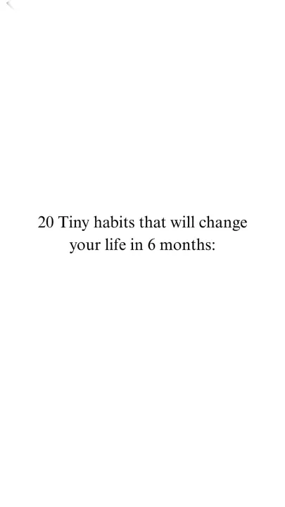 TikTok slideshow cover: 20 Tiny habits