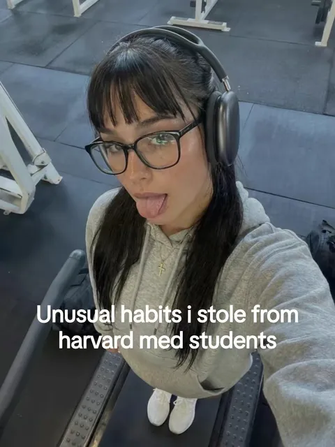 TikTok slideshow cover: Unusual habits i stole from harvard med students