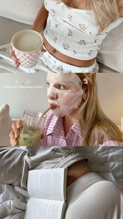 TikTok slideshow cover: Clean Girl Morning Routine