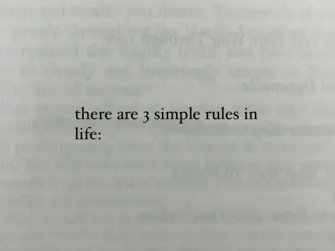TikTok slideshow cover: Three Simple Rules in Life