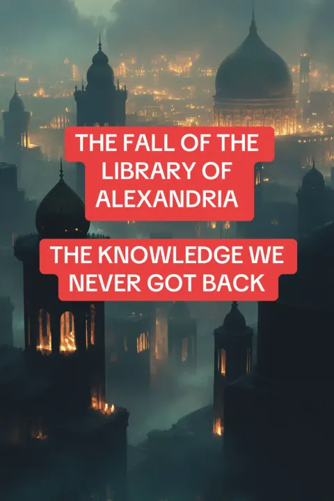 TikTok slideshow cover: THE FALL OF THE LIBRARY OF ALEXANDRIA