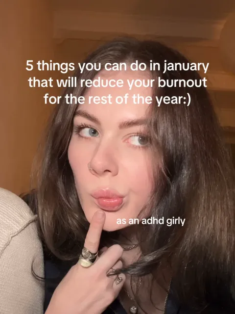 TikTok slideshow cover: Reducing Burnout in January