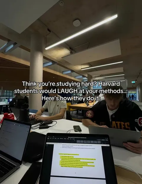 TikTok slideshow cover: Harvard study methods