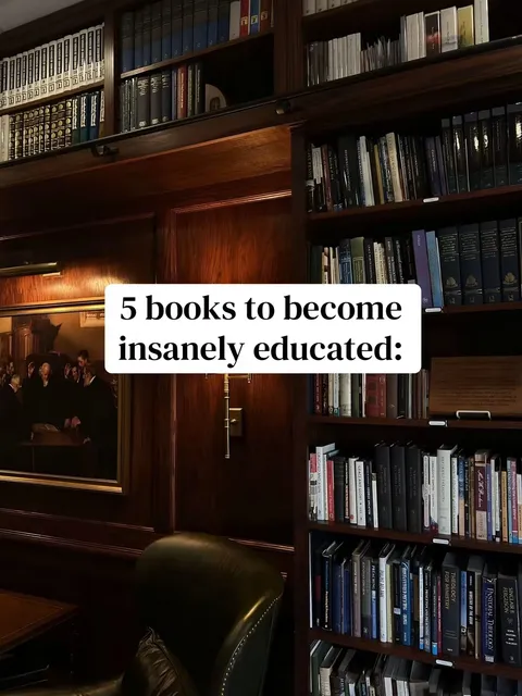 TikTok slideshow cover: 5 books to become insanely educated