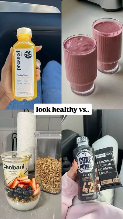 TikTok slideshow cover: look healthy vs..