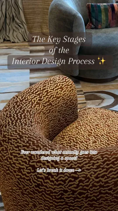 TikTok slideshow cover: The Key Stages of the Interior Design Process