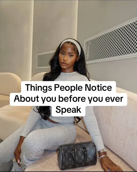 TikTok slideshow cover: Things People Notice About you before you ever Speak