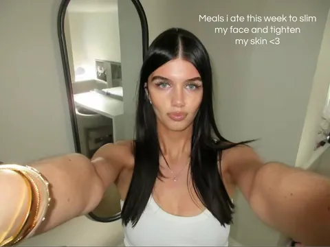 TikTok slideshow cover: Meals i ate this week to slim my face and tighten my skin <3