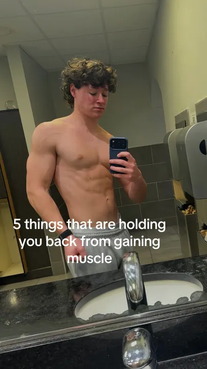TikTok slideshow cover: 5 things that are holding you back from gaining muscle