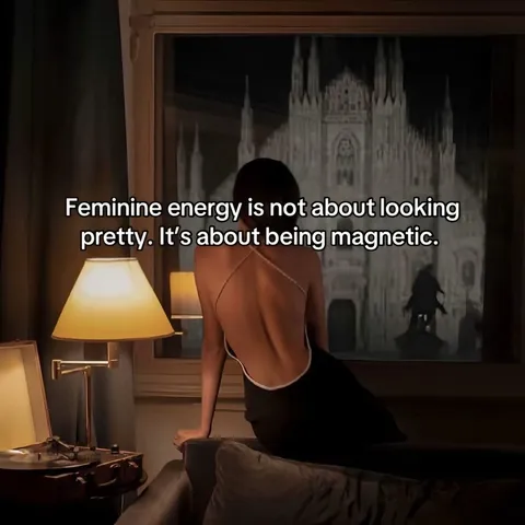 TikTok slideshow cover: Feminine energy is not about looking pretty. It's about being magnetic.