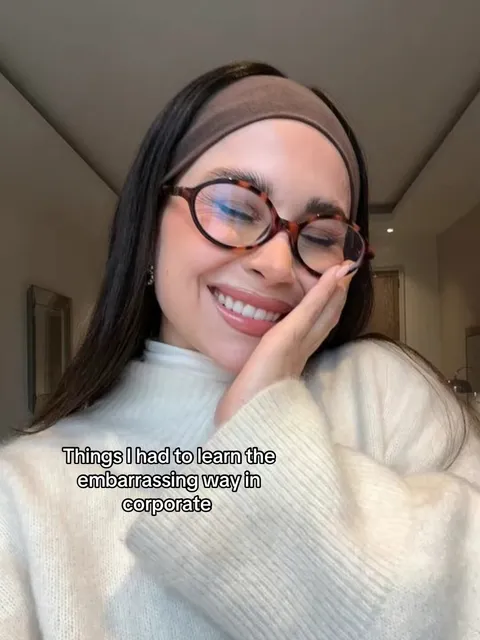 TikTok slideshow cover: Things I had to learn the embarrassing way in corporate