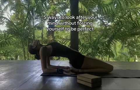 TikTok slideshow cover: 5 ways to look after your mind without forcing yourself to be perfect