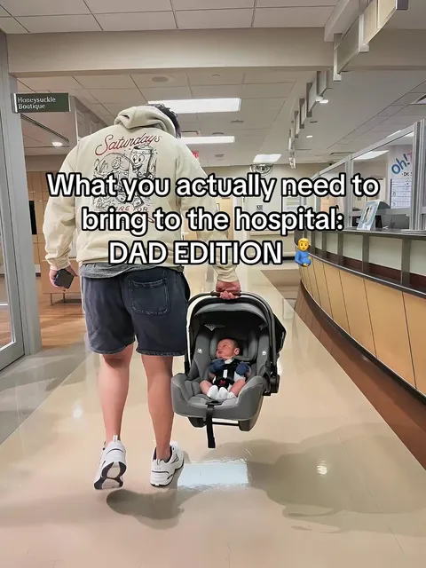 TikTok slideshow cover: Hospital essentials for dads