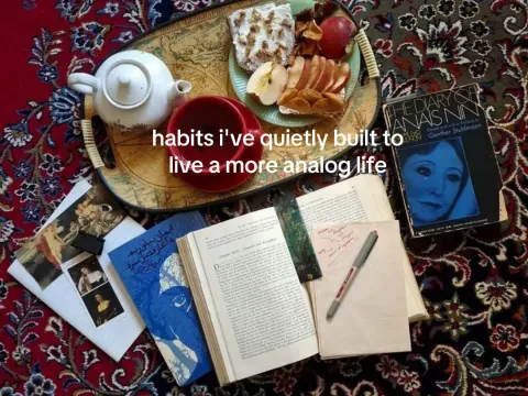 TikTok slideshow cover: Habits for living an analog life
