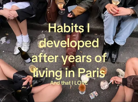 TikTok slideshow cover: Habits from living in Paris