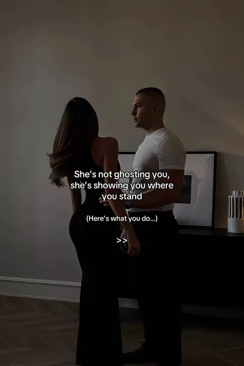 TikTok slideshow cover: She's not ghosting you, she's showing you where you stand