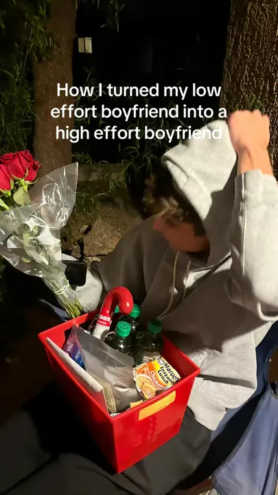 TikTok slideshow cover: How I turned my low effort boyfriend into a high effort boyfriend
