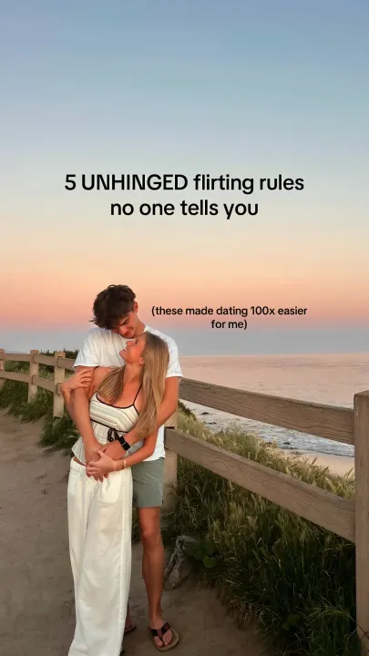TikTok slideshow cover: 5 UNHINGED flirting rules no one tells you