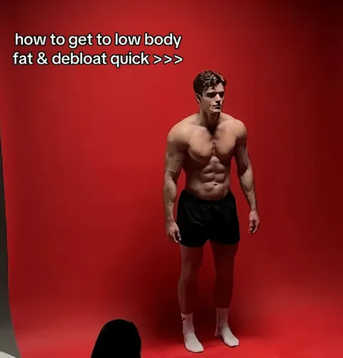 TikTok slideshow cover: how to get to low body fat & debloat quick >>>