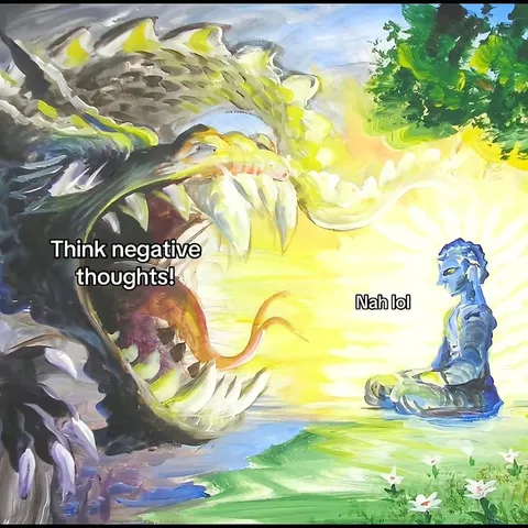TikTok slideshow cover: Think negative thoughts!
