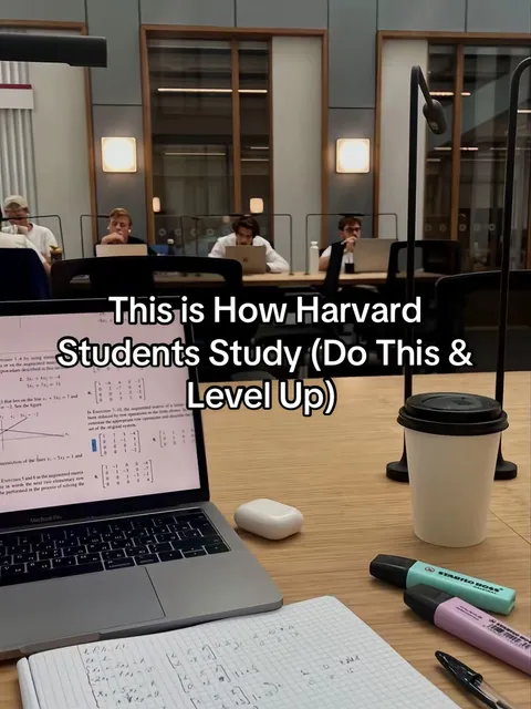 TikTok slideshow cover: This is How Harvard Students Study (Do This & Level Up)