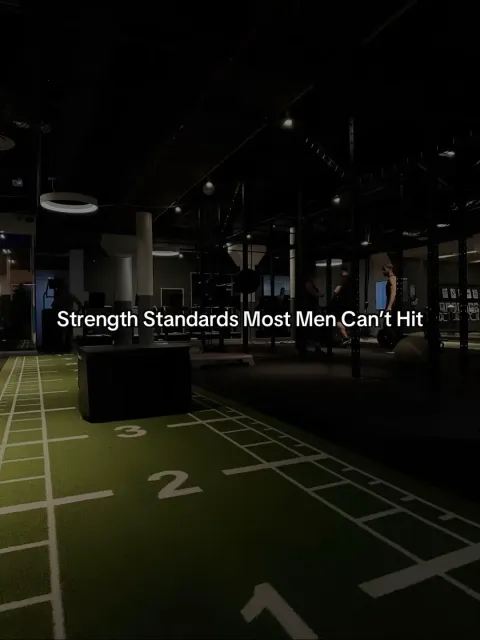 TikTok slideshow cover: Strength Standards Most Men Can't Hit