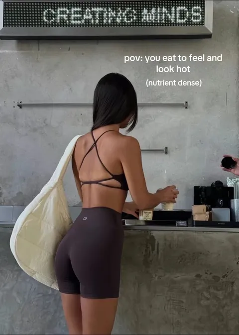 TikTok slideshow cover: Eating to feel and look hot