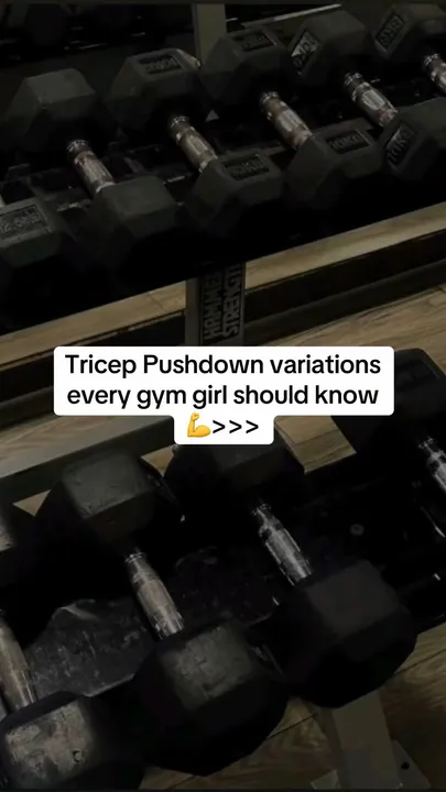 TikTok slideshow cover: Tricep Pushdown variations every gym girl should know