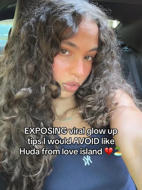 TikTok slideshow cover: EXPOSING viral glow up tips I would AVOID like Huda from love island