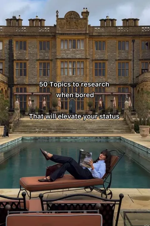 TikTok slideshow cover: 50 Topics to research when bored