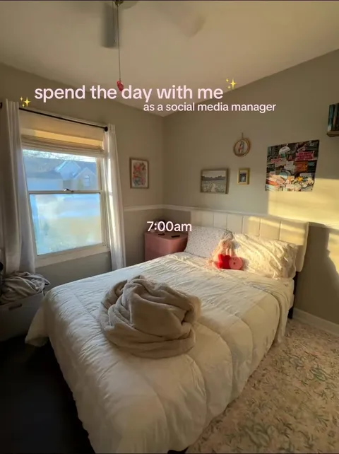 TikTok slideshow cover: Spend the day with a social media manager