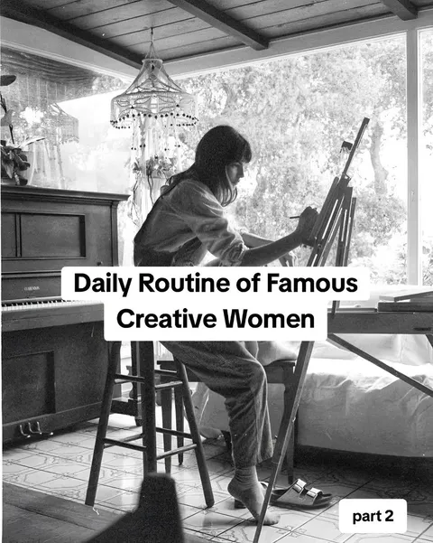 TikTok slideshow cover: Daily Routine of Famous Creative Women