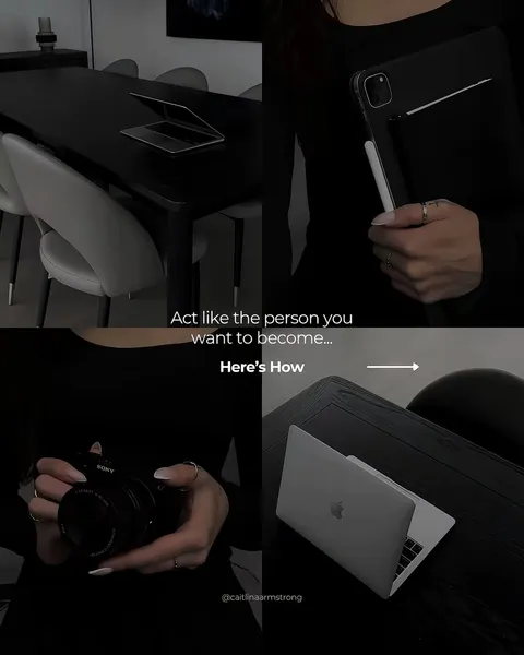 TikTok slideshow cover: Act like the person you want to become... Here's How