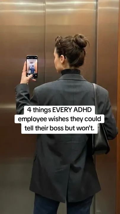 TikTok slideshow cover: 4 things EVERY ADHD employee wishes they could tell their boss but won't.
