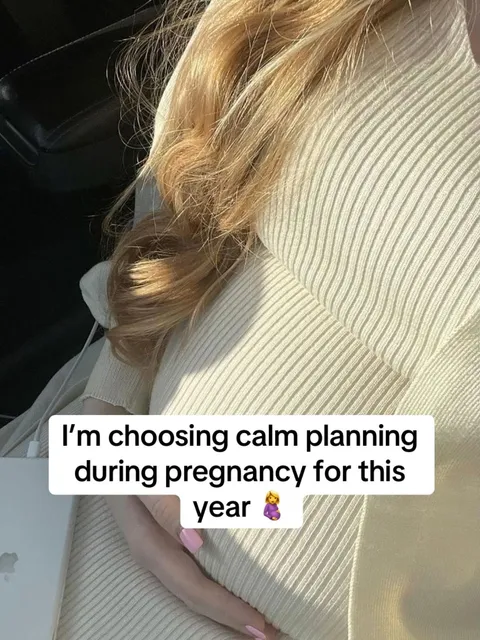 TikTok slideshow cover: I'm choosing calm planning during pregnancy for this year