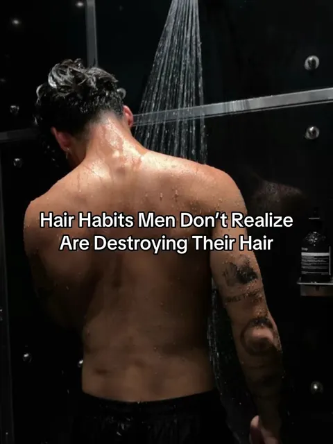 TikTok slideshow cover: Hair Habits Men Don't Realize Are Destroying Their Hair