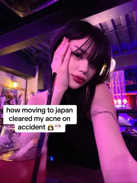 TikTok slideshow cover: how moving to japan cleared my acne on accident