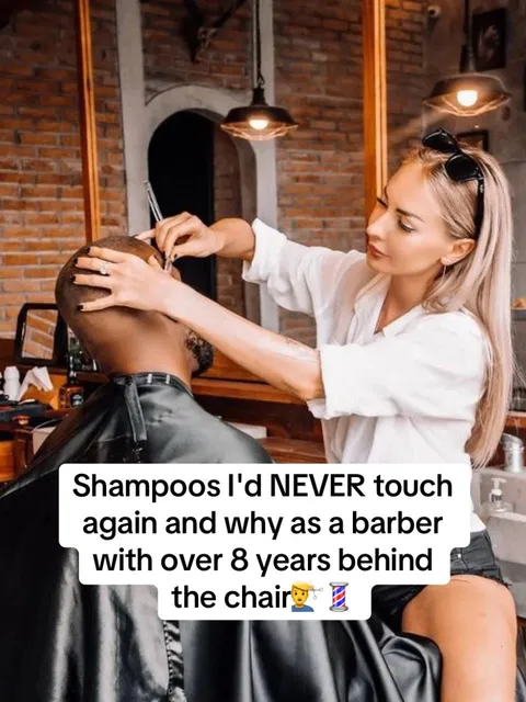 TikTok slideshow cover: Shampoos a barber would never use