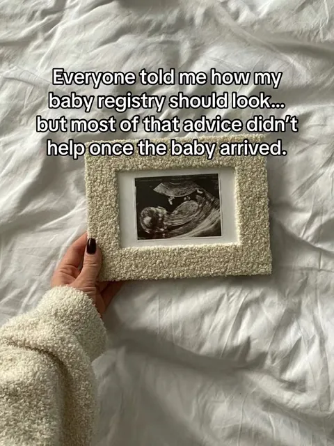 TikTok slideshow cover: Everyone told me how my baby registry should look... but most of that advice didn't help once the baby arrived.