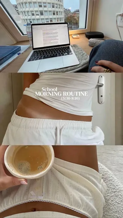 TikTok slideshow cover: School Morning Routine (5:30-8:10)