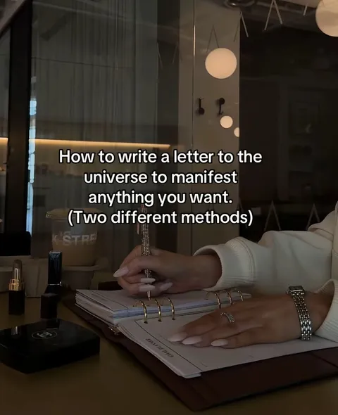 TikTok slideshow cover: Manifesting with a letter to the universe