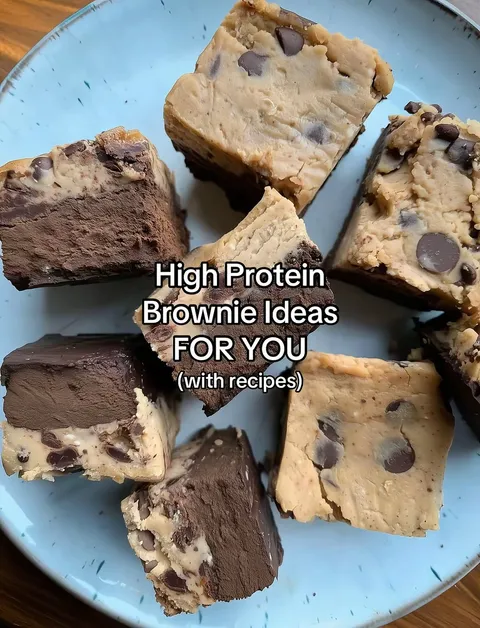 TikTok slideshow cover: High Protein Brownie Ideas FOR YOU