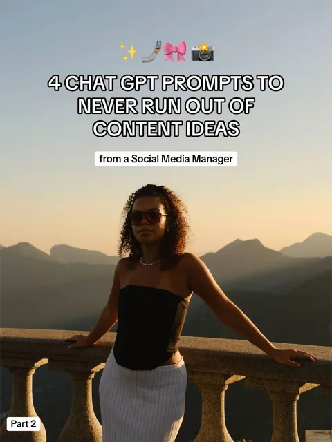 Original slideshow: 4 CHAT GPT PROMPTS TO NEVER RUN OUT OF CONTENT IDEAS