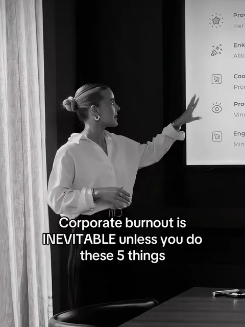 TikTok slideshow cover: Corporate burnout is INEVITABLE unless you do these 5 things
