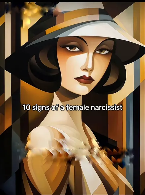 TikTok slideshow cover: 10 signs of a female narcissist
