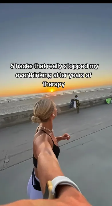 TikTok slideshow cover: 5 hacks that really stopped my overthinking after years of therapy