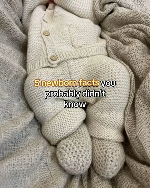 TikTok slideshow cover: 5 newborn facts you probably didn't know