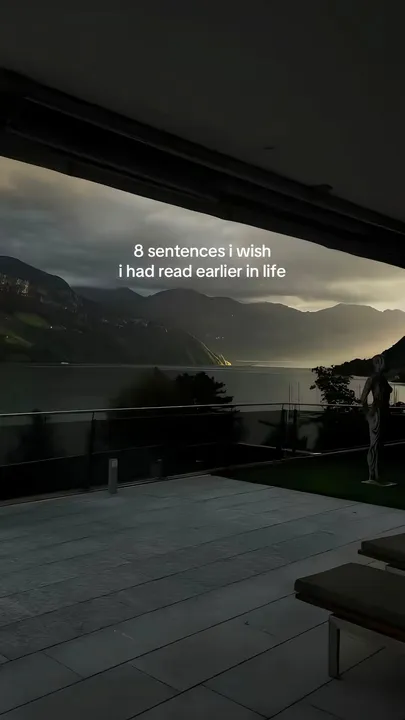 TikTok slideshow cover: 8 sentences i wish i had read earlier in life