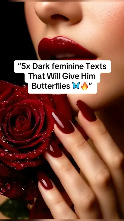 TikTok slideshow cover: 5x Dark feminine Texts That Will Give Him Butterflies